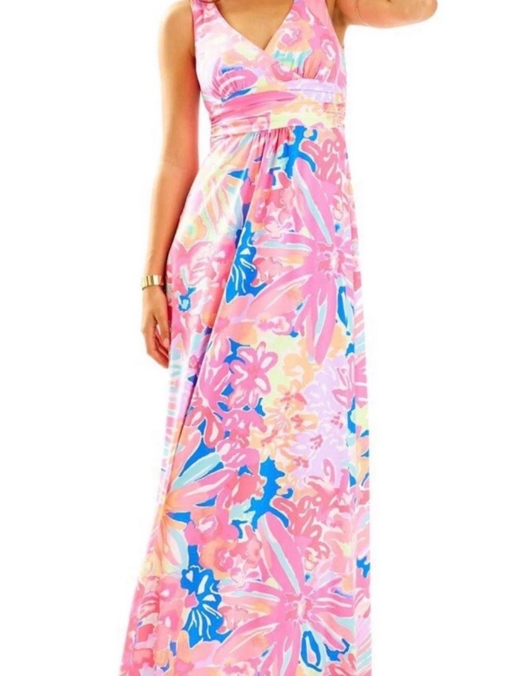 LILLY PULITZER Sloane Playa Hermosa Maxi Pink Dress Colorful size medium - Picture 2 of 8